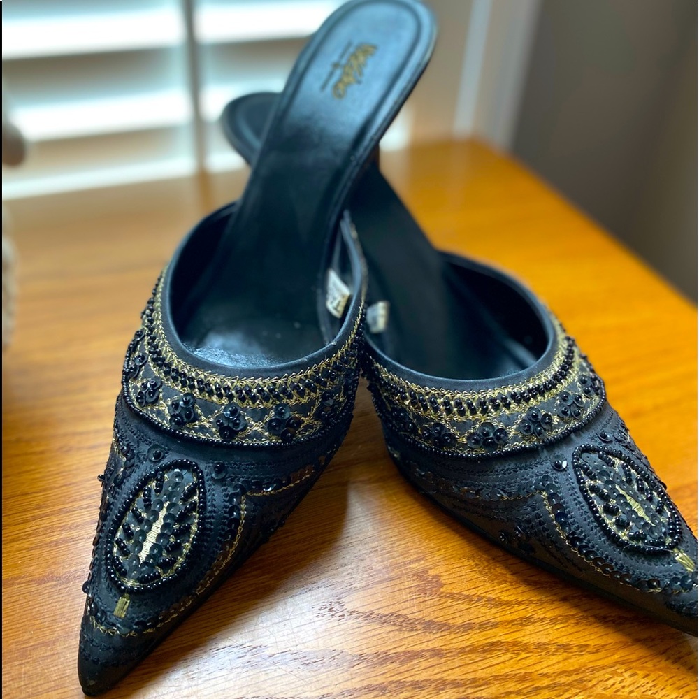 Sz 11 Mossimo Beaded Mules Dress Shoes GUC